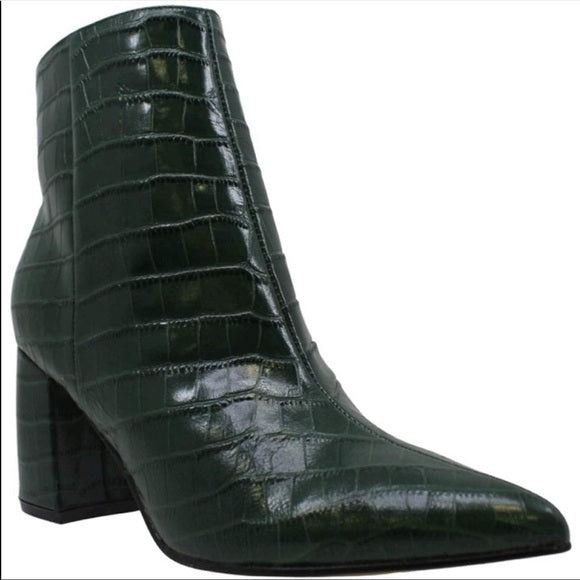 Marc Fisher Women's Retire Booties  Teal Lagoon Crocodile Size 9.5