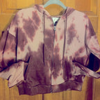 Hippie Rose Juniors Zip-Up Hoodie   Color Wine Tie Dye Size S