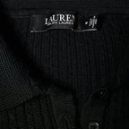 Lauren Ralph Lauren Cable-Knit Polo Sweater  Color Polo Black Size XL