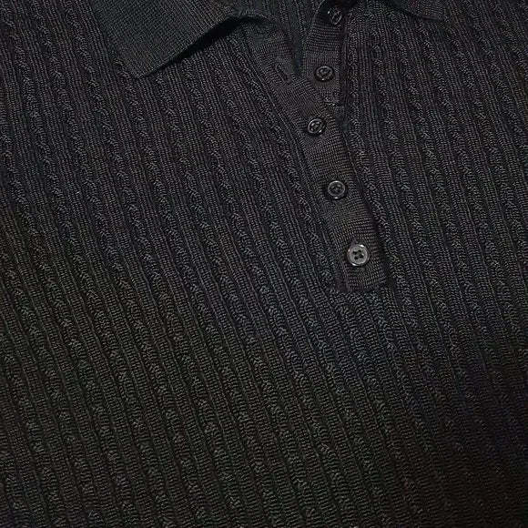 Lauren Ralph Lauren Cable-Knit Polo Sweater  Color Polo Black Size XL