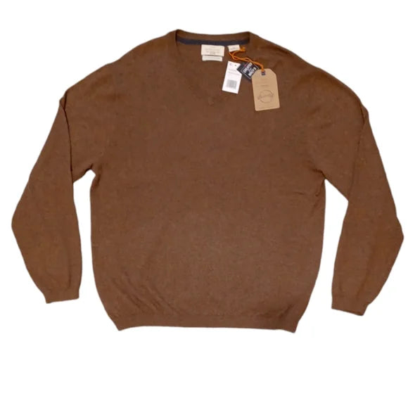 Weatherproof Vintage Men's V-Neck Sweater  Color Wood Heather Size M