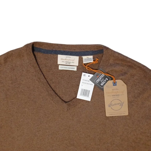 Weatherproof Vintage Men's V-Neck Sweater  Color Wood Heather Size M