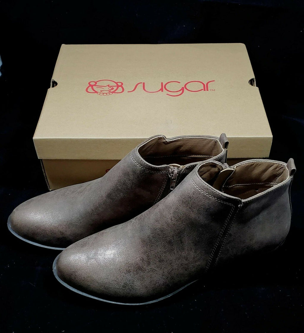 Sugar Tabby Short Booties Bronze Metallic Size 9