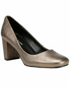 Donald J Pliner Women's Parris Metallic Block Heel Pumps Bronze Size 6.5
