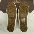 Patricia Nash Trevi Leather Moccasin Flat Slip On  Color Ivory/Tan Size 6.5M