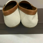 Patricia Nash Trevi Leather Moccasin Flat Slip On  Color Ivory/Tan Size 6.5M