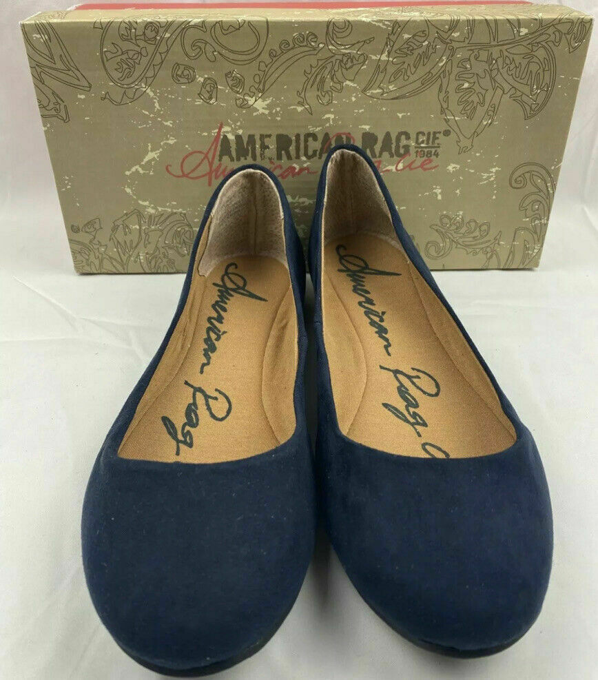 American Rag Womens Aellie Navy Close Toe Flats AELLIENVY Size 9.5W