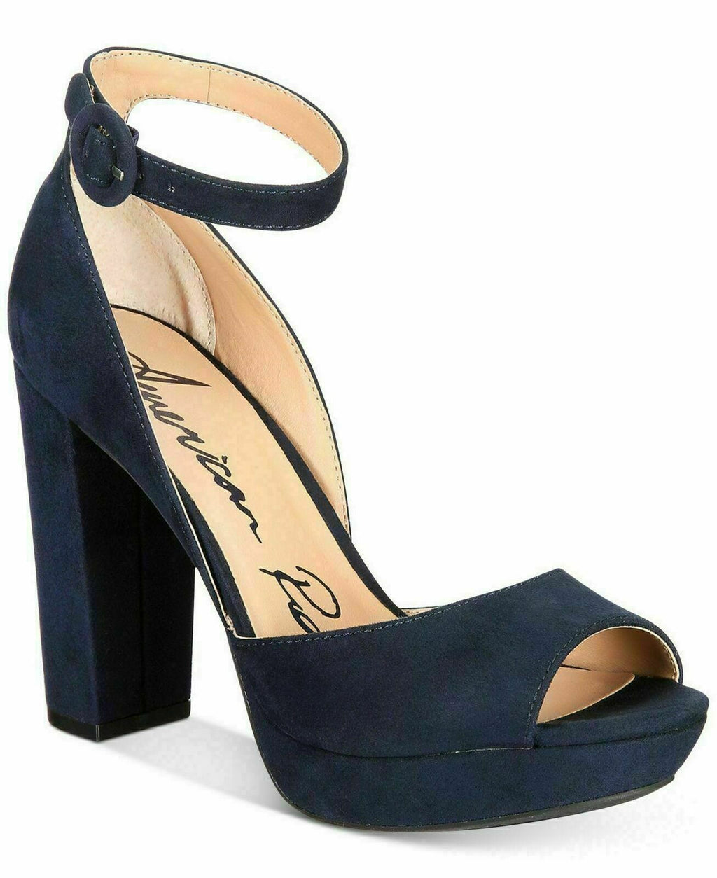 American Rag Women's Reeta Open Toe Ankle Strap Velvet Heels AREETA Size 7.5W