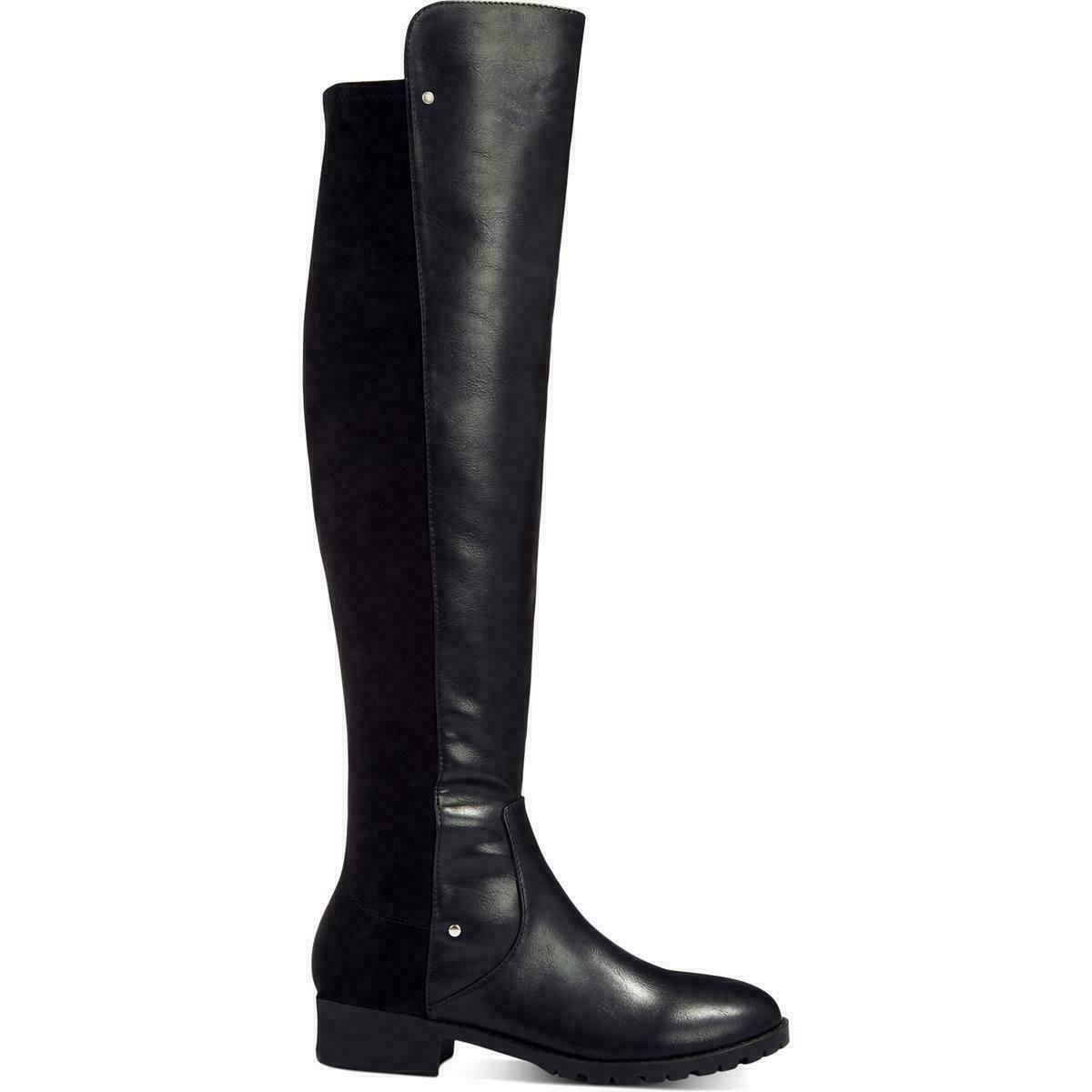 Material Girl Womens Webby Black Over-The-Knee Boots