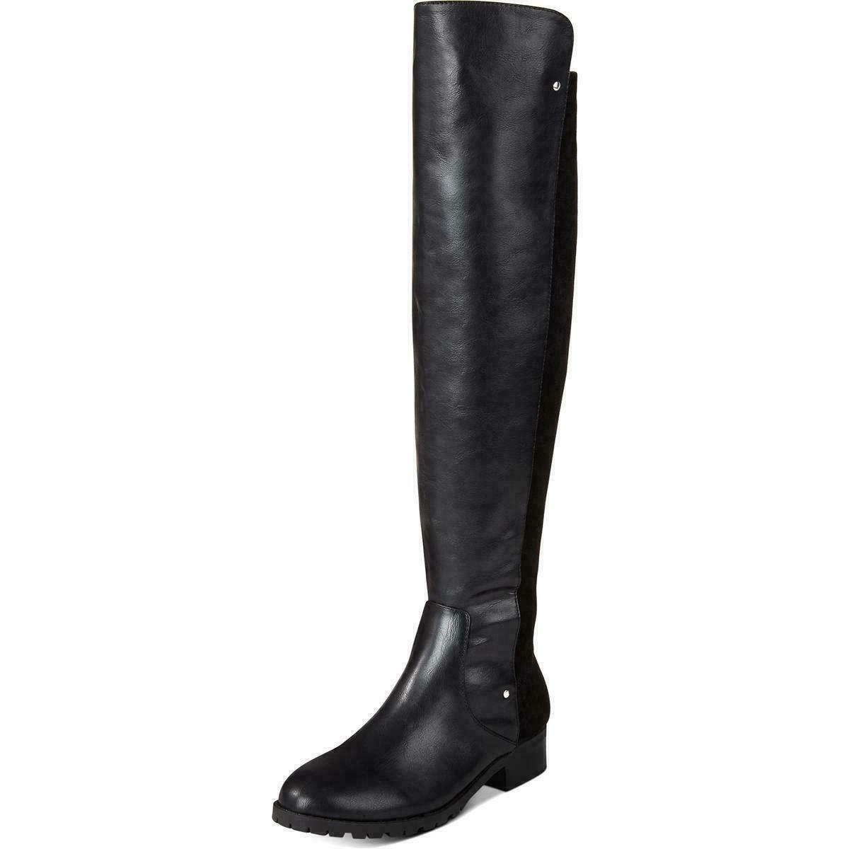 Material Girl Womens Webby Black Over-The-Knee Boots