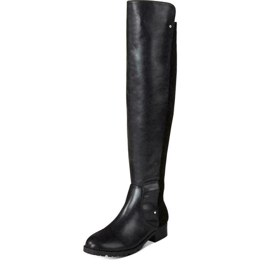 Material Girl Womens Webby Black Over-The-Knee Boots