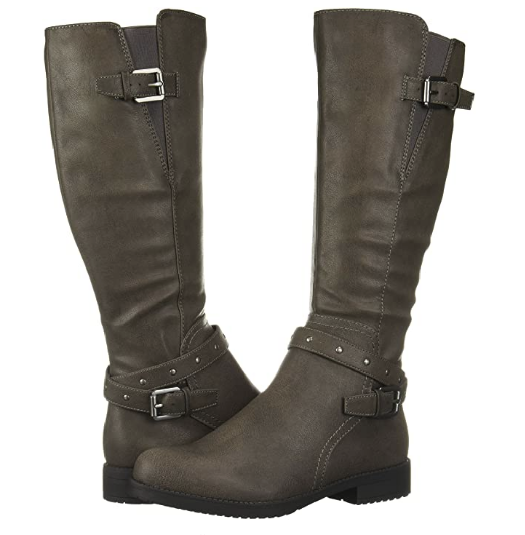 Naturalizer SOUL Women's Shoes Vikki Almond Toe Knee High Fashion Boots Size: 8 W Color: Grey