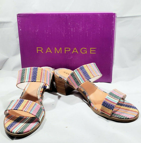 Rampage Hatty Summer Stripe Heeled Sandal - 11m