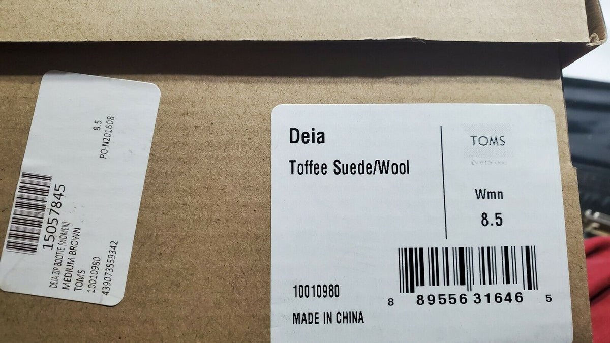 TOMS Deia Toffee Suede/Wool Boot Color Brown Size 8.5