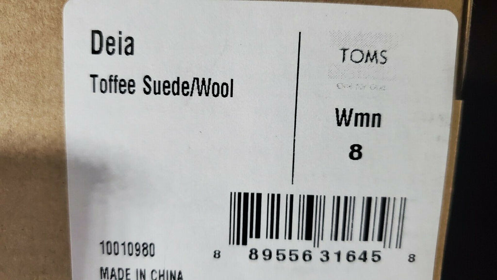 TOMS Deia Toffee Suede/Wool Boot Color Brown Size 8.5