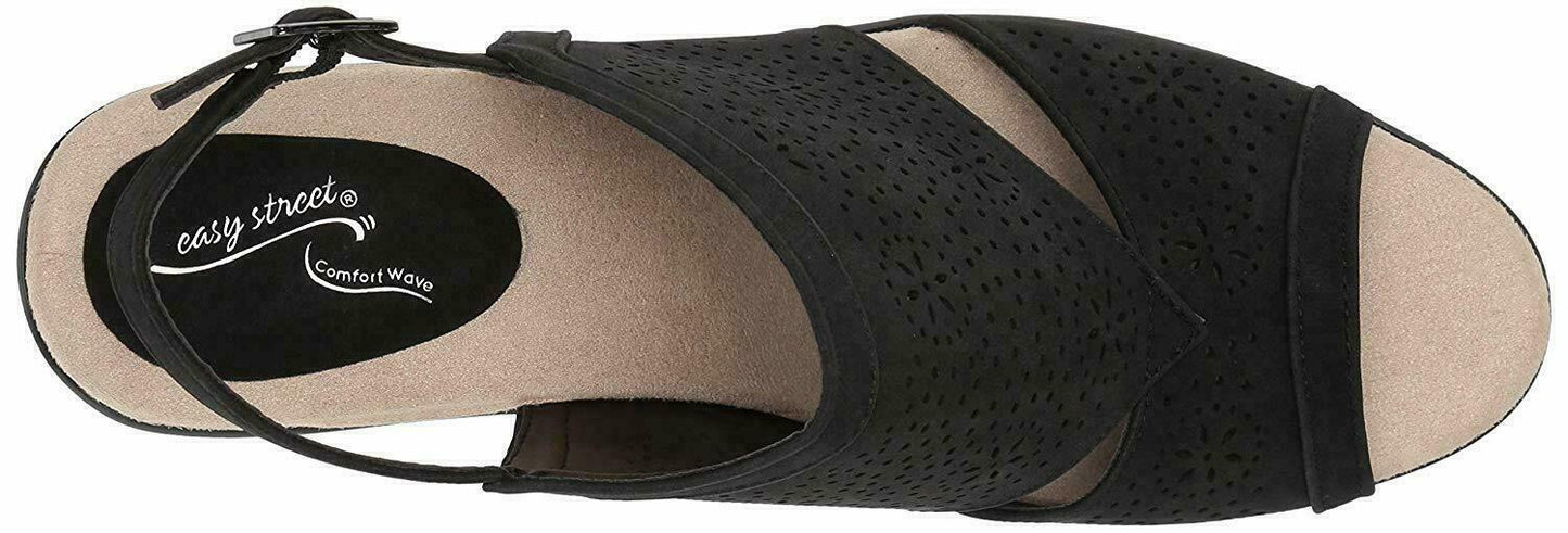 Easy Street Women's Linda Slingback Dress Casual Sandal   Color Black Size 11M