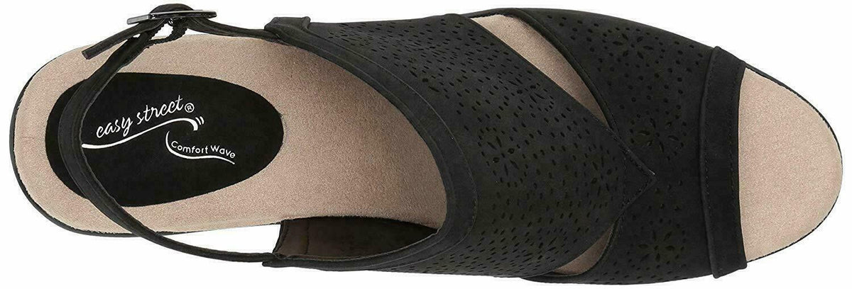 Easy Street Women's Linda Slingback Dress Casual Sandal   Color Black Size 11M