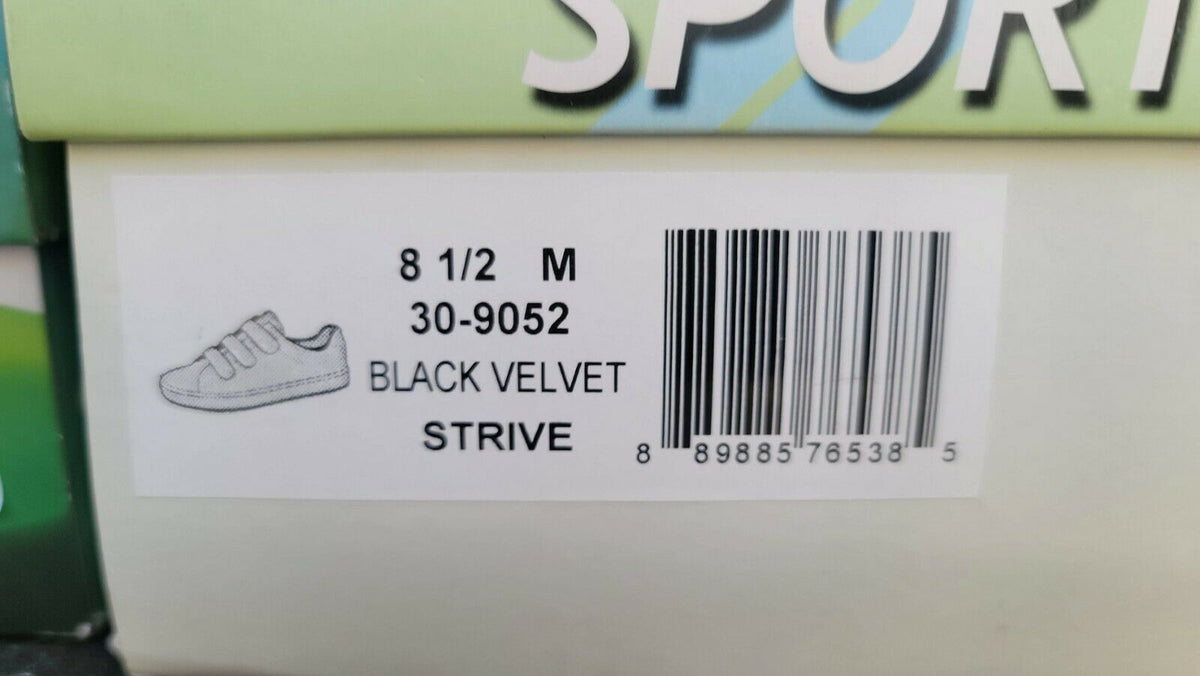 Easy Street Strive Black Velvet Sneakers Black 30-9052 Size 12M