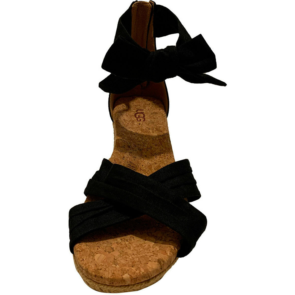 UGG Women's Traci Espadrille Wedge Canvas Sandals  Color Black Size 5.5M