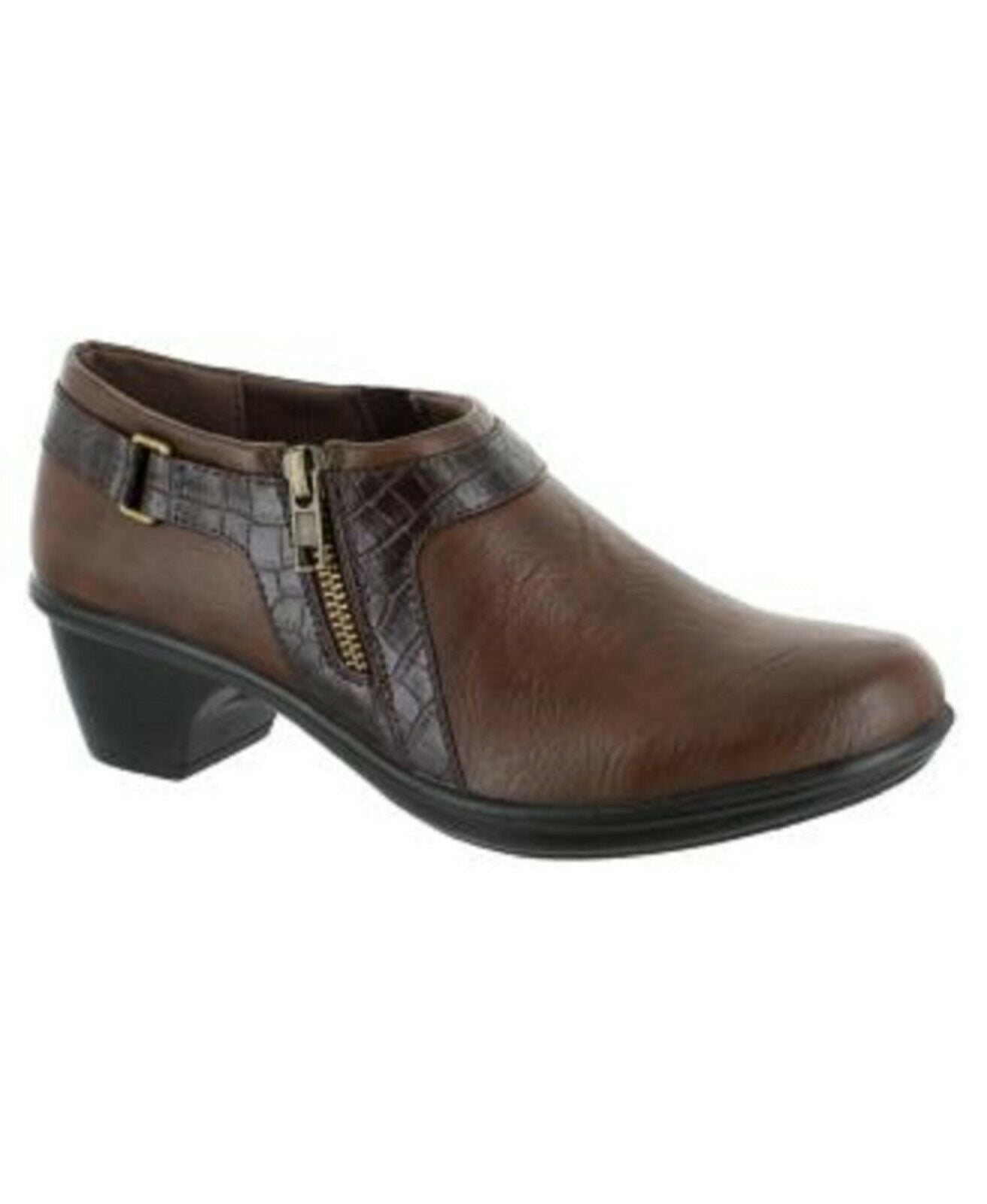 Easy Street Women's Devo Ankle Bootie, Tan/Brown Crocodile, 12 M