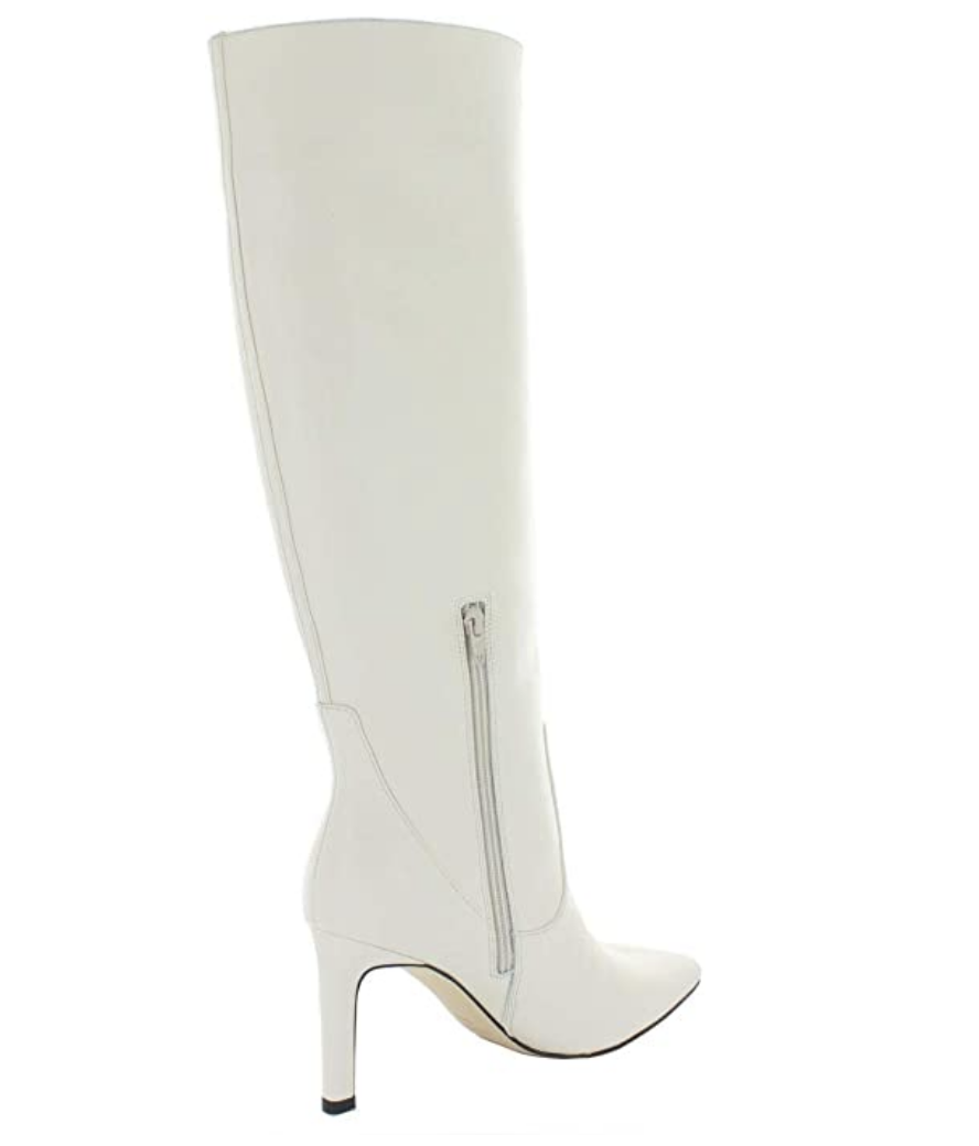 Nine West Womens Maxim Suede Pointed Toe Over Knee Fashion Boots Color Chic Cream Size 8.5M