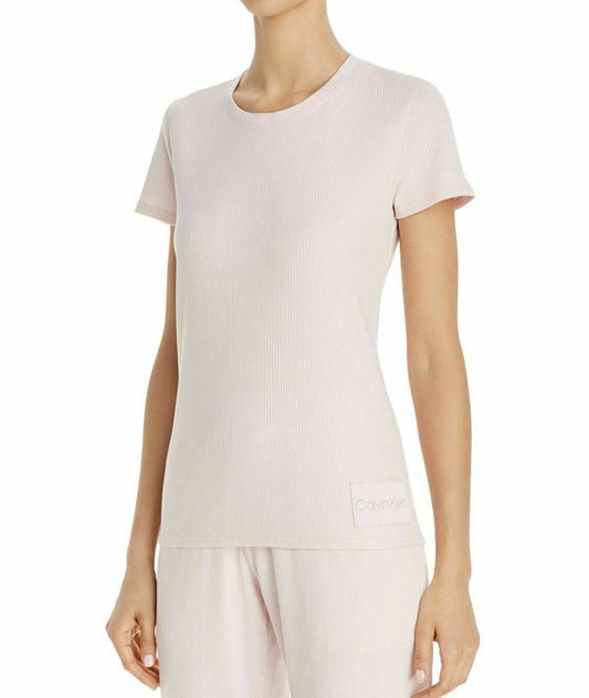 Calvin Klein Ribbed Short-Sleeve Homehugger Sleep Nymphs Thigh  Color Pink Size S