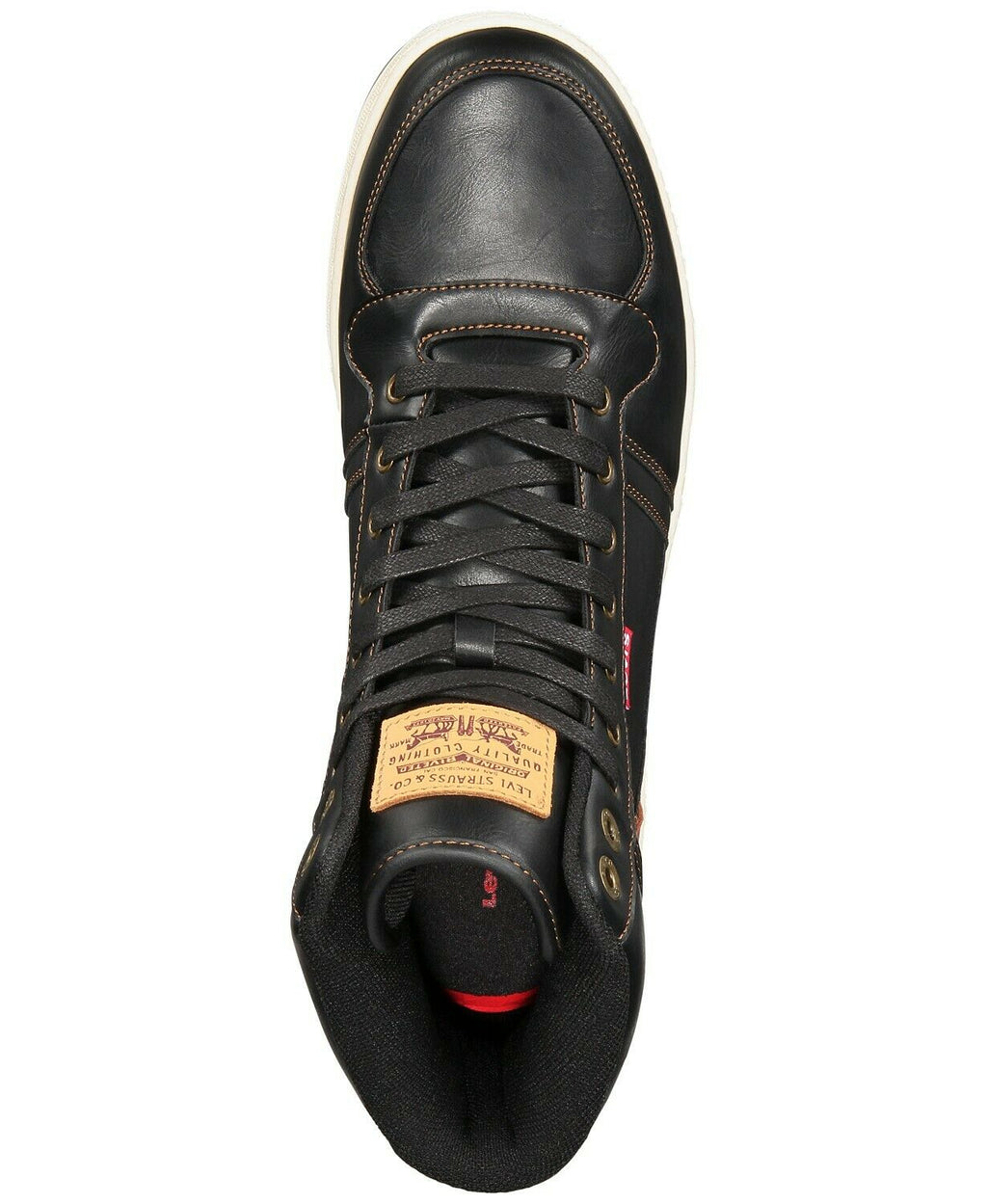 LEVI'S Men's Black/Tan Comfort Supportive Casual High Top Sneaker Boot Size 10