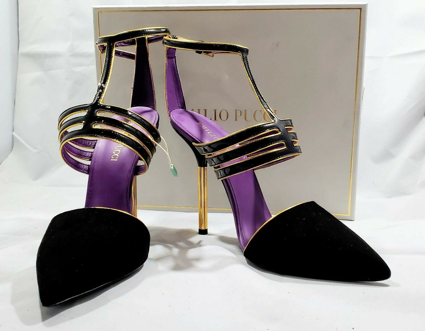 Emilio Pucci Black Suede T Strap Pumps   Size: 40 (10 US)