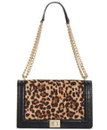 Inc International Concepts AJAE Faux Leather Leopard Flap Crossbody Bag  Color Black/Gold-tone