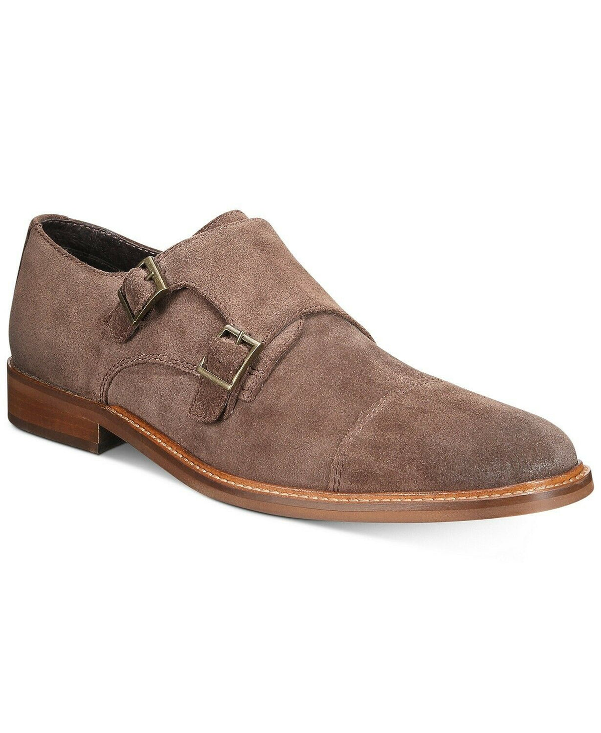 Alfani Men's Darius Monk-Strap Oxfords Shoes  Brown Size 7