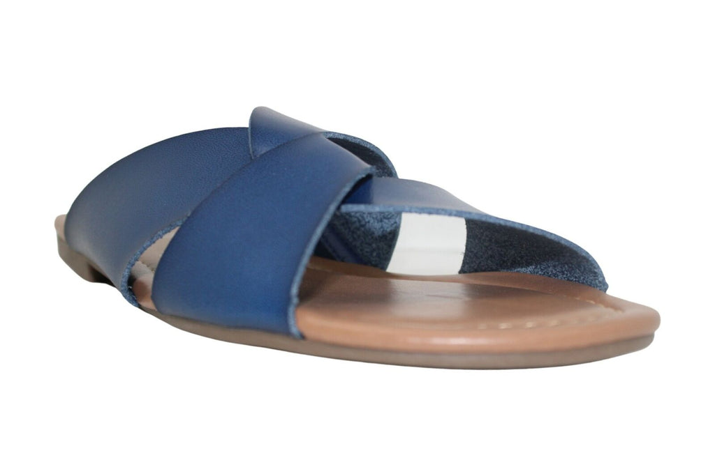 Sugar Women's Olena Faux Leather Slide On Flats  Color Blue Size 9.5M