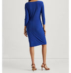 LAUREN RALPH LAUREN Women's Petite Twisted-Knot Jersey Dresses  Color Royal Size 12P
