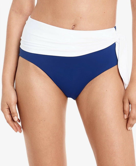 Lauren Ralph Lauren SAPPHIRE Tummy-Control Bikini Swim Bottoms  Color Blue/White Size 16