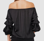 Vince Camuto Women's Off-The-Shoulder Balloon-Sleeve Top  Color Black Size 2XS