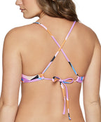 SALT + COVE Juniors Kaleidoscope Smocked Bikini Top Size S