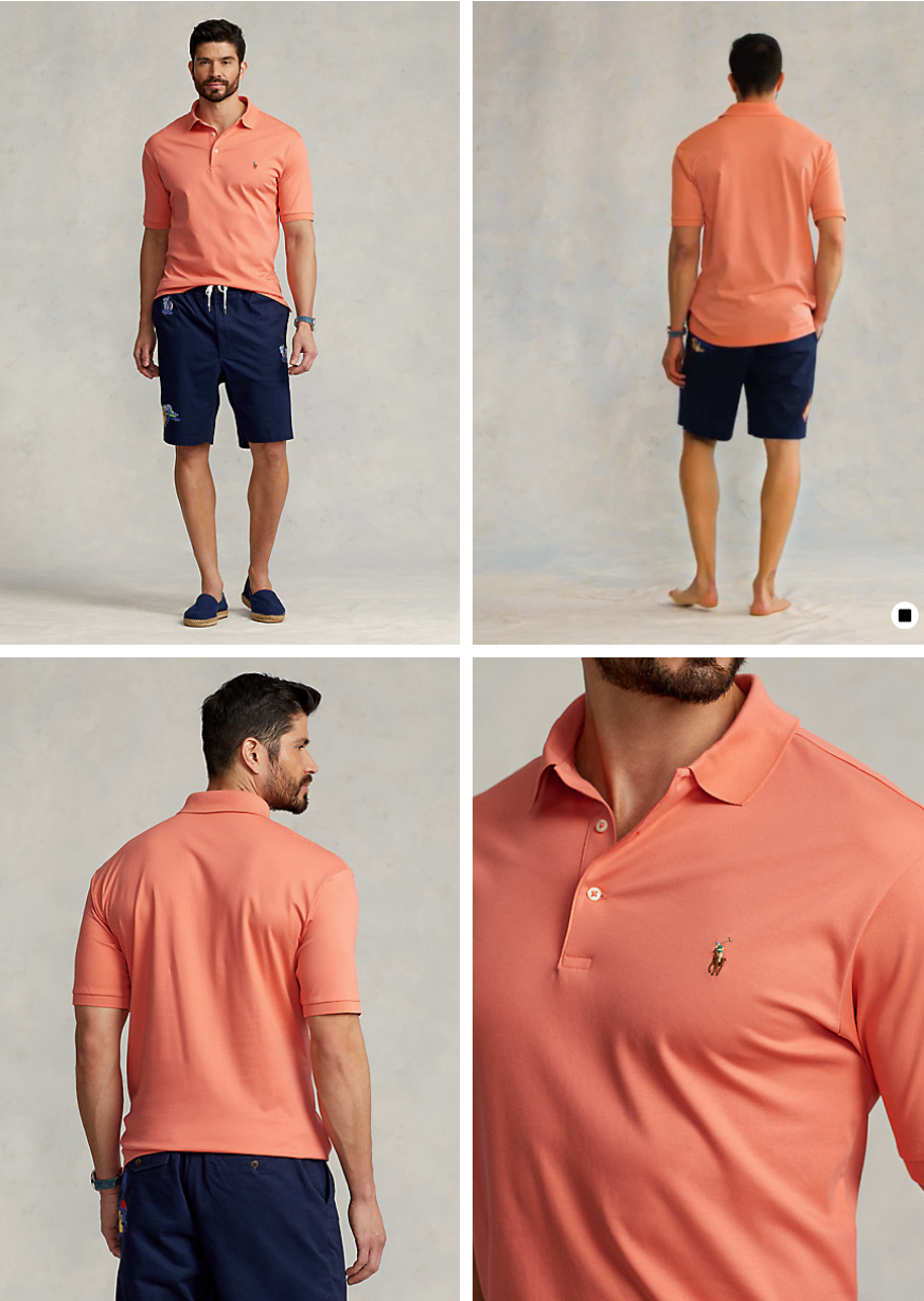Polo Ralph Lauren Men's Big Tall Soft Cotton Polo  Color Deep Mango Size 3LT