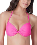 California Waves Raspberry Underwire Push Up Bikini Top  Pink Size XL
