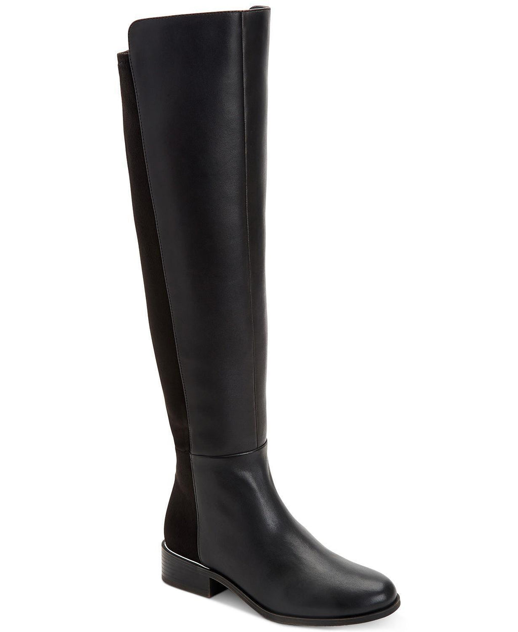 Alfani Women's Ludlowe Over-The-Knee Boots Color Black Leather Micro Size 7.5M