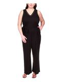 Michael Kors Plus Size Studded Belted Jumpsuit  Color Black Size 4X