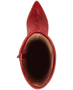INC International Concepts Womens Rajel Dress Boots  Color Reg Red Snake Print Size 10M