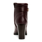 Style & Co Women's Block Heel Ankle Booties Cassy Wine Faux Leather Size 9M