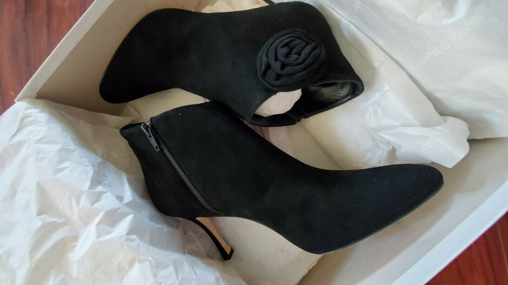 Manolo Blahnik Malle Suede Bootie Pump Size EU 40 - US 10