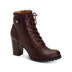 Style & Co Women's Block Heel Ankle Booties Cassy Wine Faux Leather Size 9M