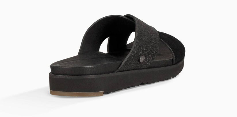 UGG  Women's Kari Glitter Slide Sandals Black  Size 10