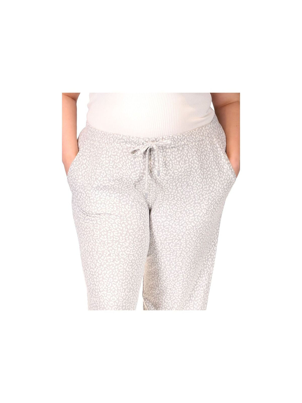 Michael Kors Women's Plus Cheetah Jacquard Jogging Pants  Color Pearl Heather Size 0X