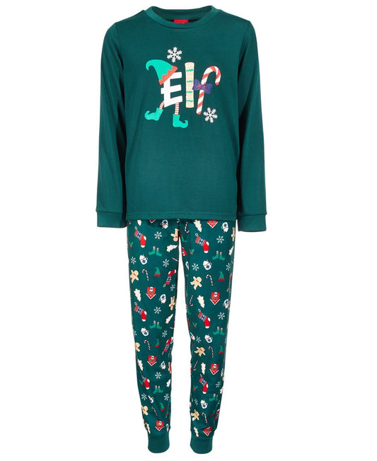 Family Pajamas Kids Matching So Elfing Merry Pajama Set  Color Green Size 6/7