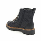 Style Co Morggan Lace-Up Combat Booties  Color Black Quilt Size 7.5M