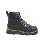 Style Co Morggan Lace-Up Combat Booties  Color Black Quilt Size 7.5M