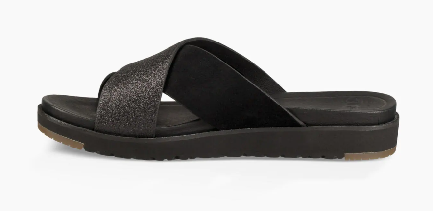 UGG  Women's Kari Glitter Slide Sandals Black  Size 10