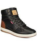 LEVI'S Men's Black/Tan Comfort Supportive Casual High Top Sneaker Boot Size 10